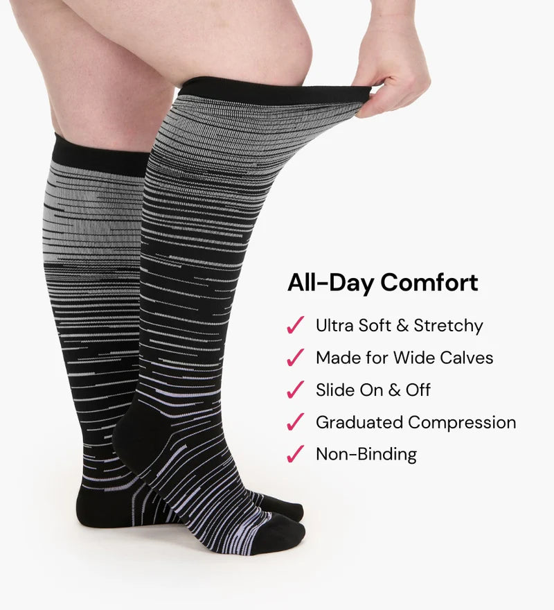 Plus Stylish Stripes Compression Socks