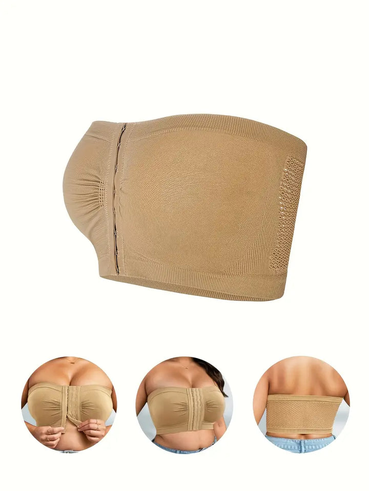 🔥👚Plus Size Strapless Front Buckle Breathable Bra