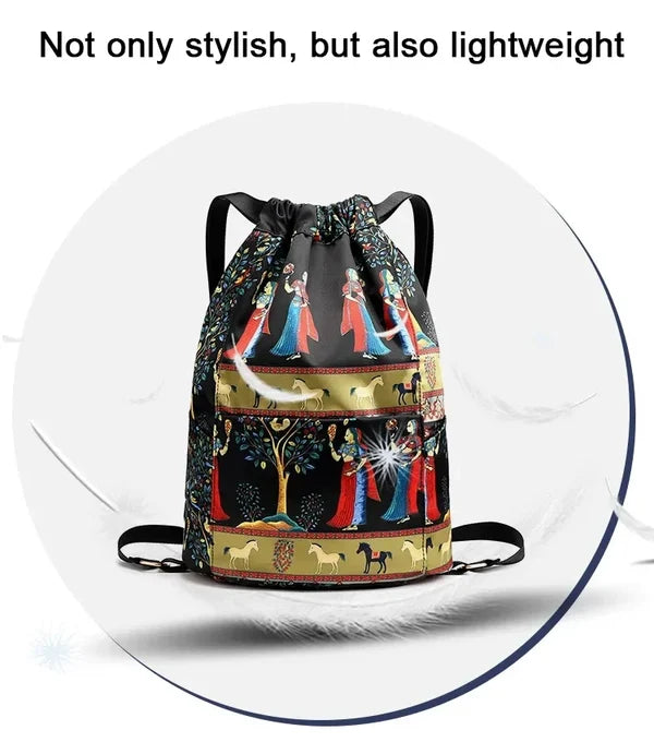 Drawstring Foldable Large Capacity Dry wet Separation Travel Sports Backpack
