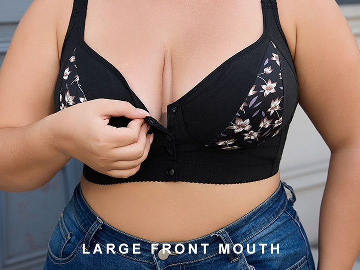 New COMFORTABLE FRONT BUTTON BRA Black