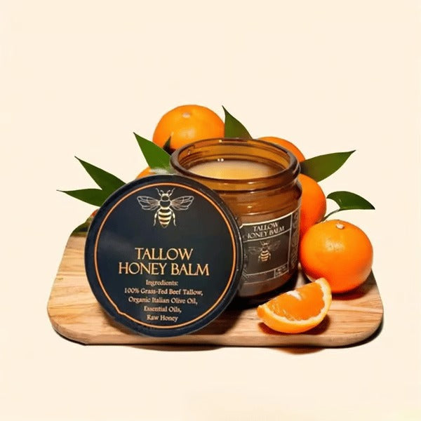Handmade Organic Grass-Fed Beef Tallow Balm with Raw Honey