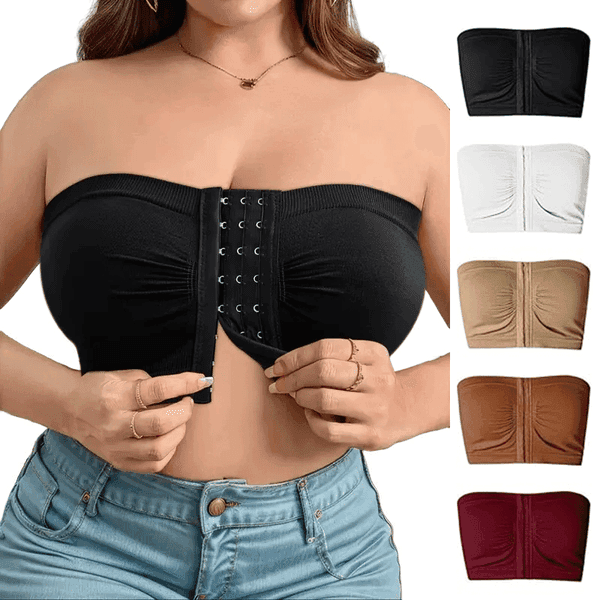 🔥👚Plus Size Strapless Front Buckle Breathable Bra