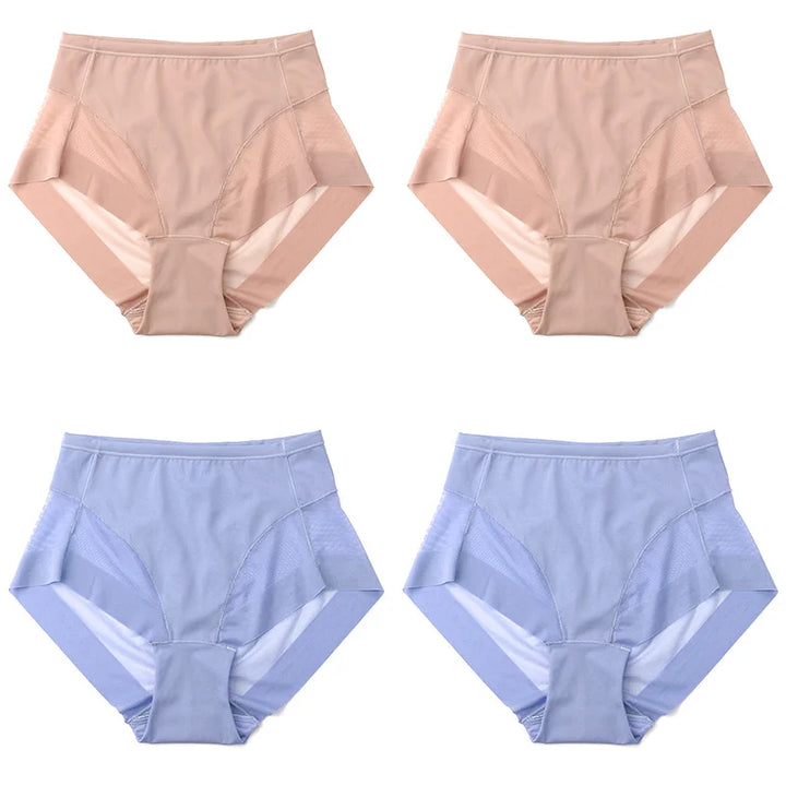 High Waist Ice Silk Seamless Shaping Briefs