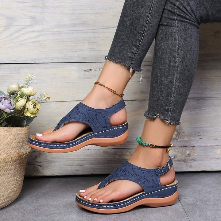 Leather Orthopedic Arch Support Sandals Diabetic Walking Sandals