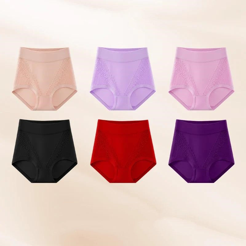 4Pcs/Elegant, Comfortable High-Waist Leakproof Panties for Seniors