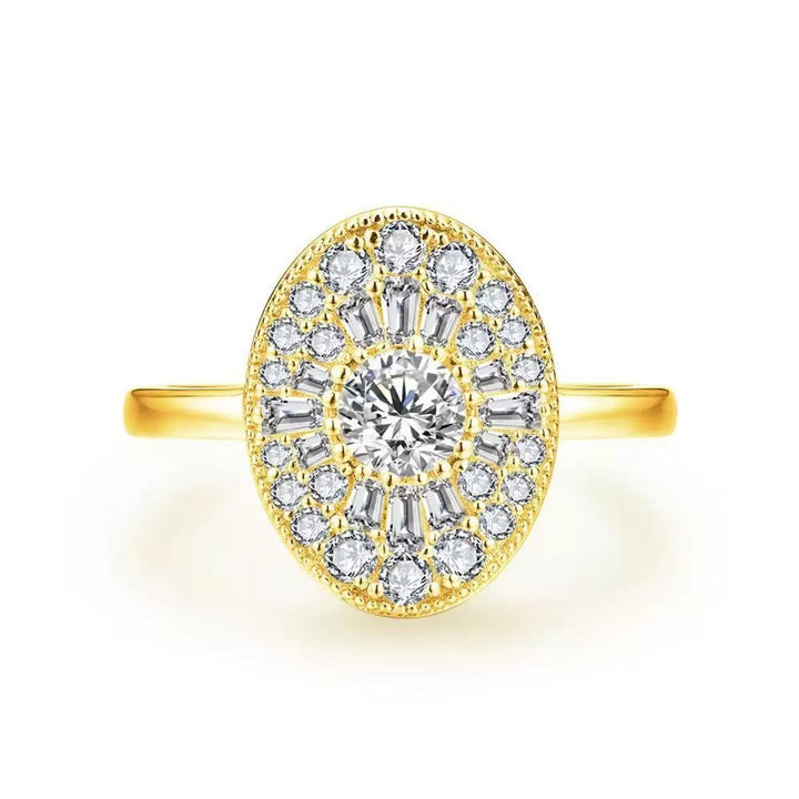 OVAL SHAPE BALLERINA ROUND DIAMOND MOSAIC RING
