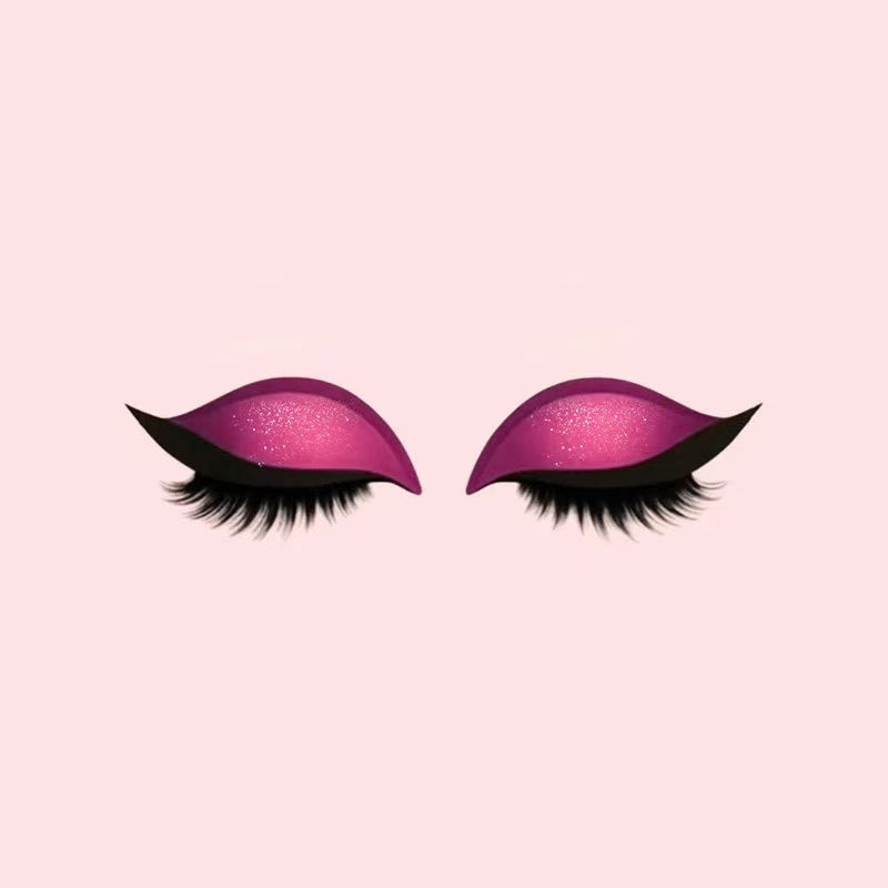 REUSABLE EYELINER AND EYELASH STICKERS WITH GLITTER