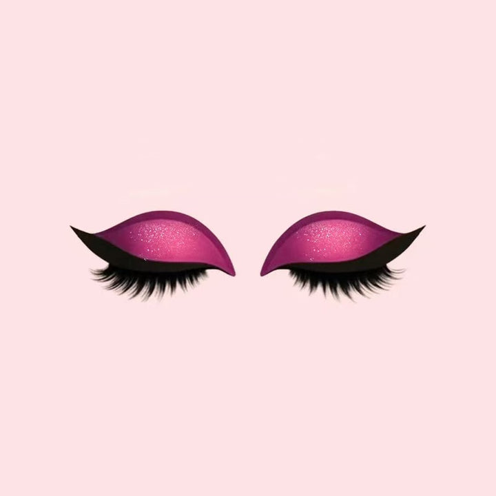 REUSABLE EYELINER AND EYELASH STICKERS WITH GLITTER