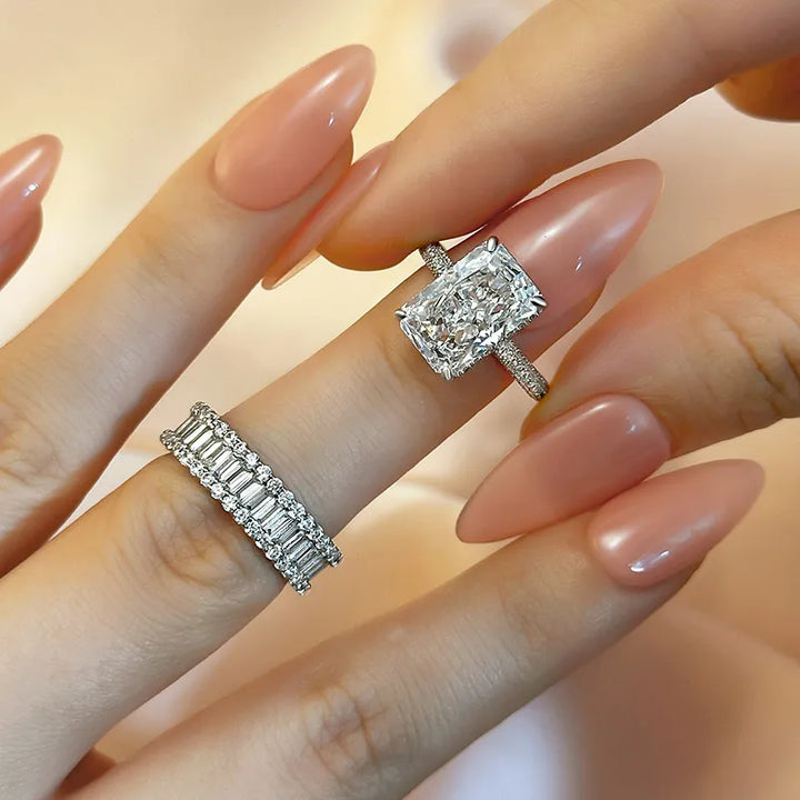 Elongated Radiant Cut Ring Set (Buy 1 Get 1 Free)