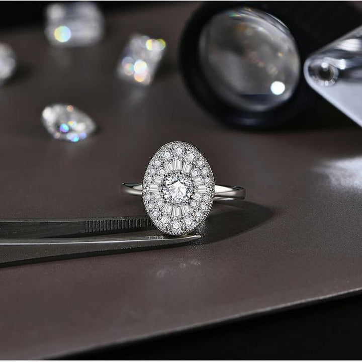 OVAL SHAPE BALLERINA ROUND DIAMOND MOSAIC RING