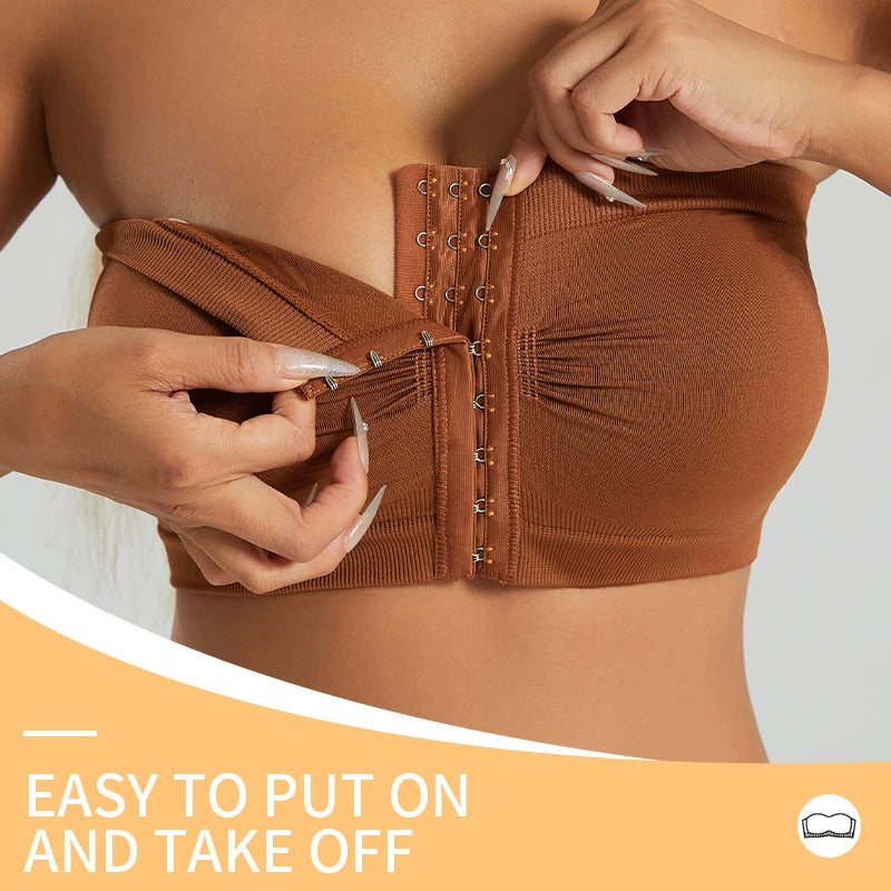 🔥👚Plus Size Strapless Front Buckle Breathable Bra