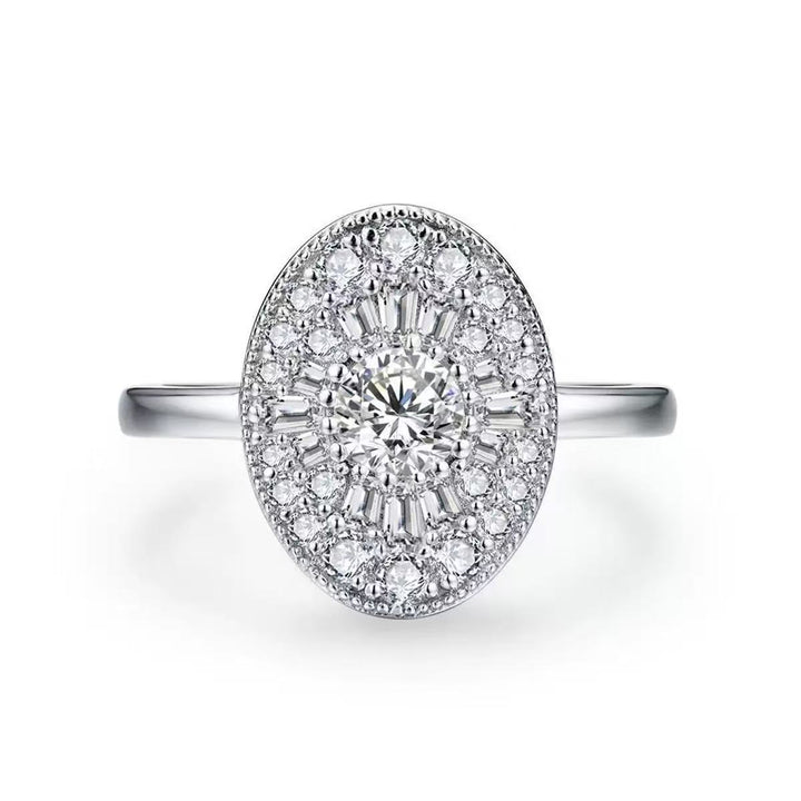 OVAL SHAPE BALLERINA ROUND DIAMOND MOSAIC RING