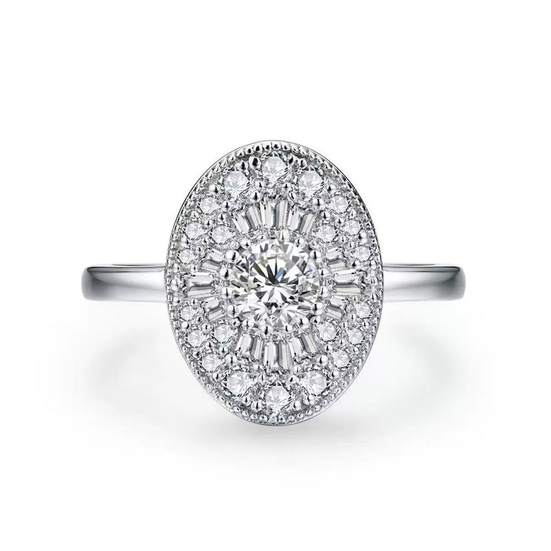 OVAL SHAPE BALLERINA ROUND DIAMOND MOSAIC RING