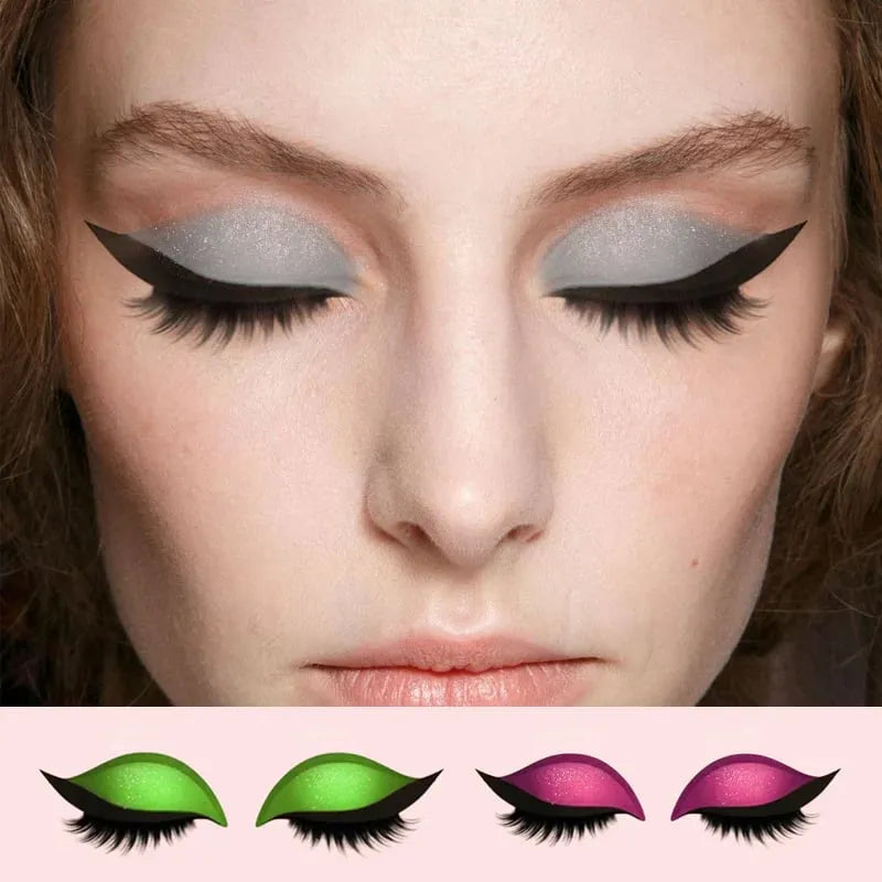 REUSABLE EYELINER AND EYELASH STICKERS WITH GLITTER