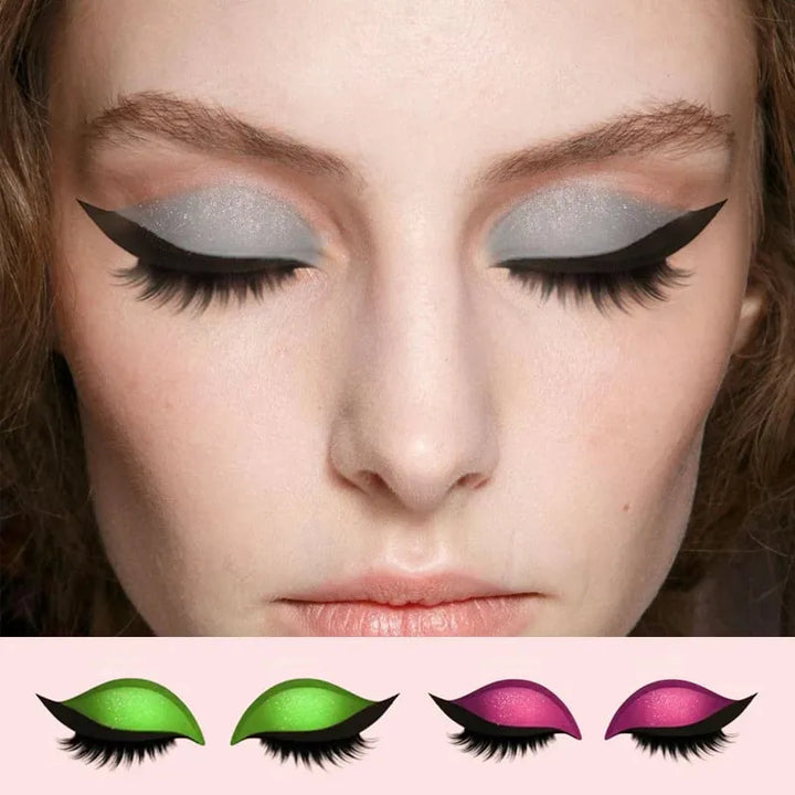 REUSABLE EYELINER AND EYELASH STICKERS WITH GLITTER