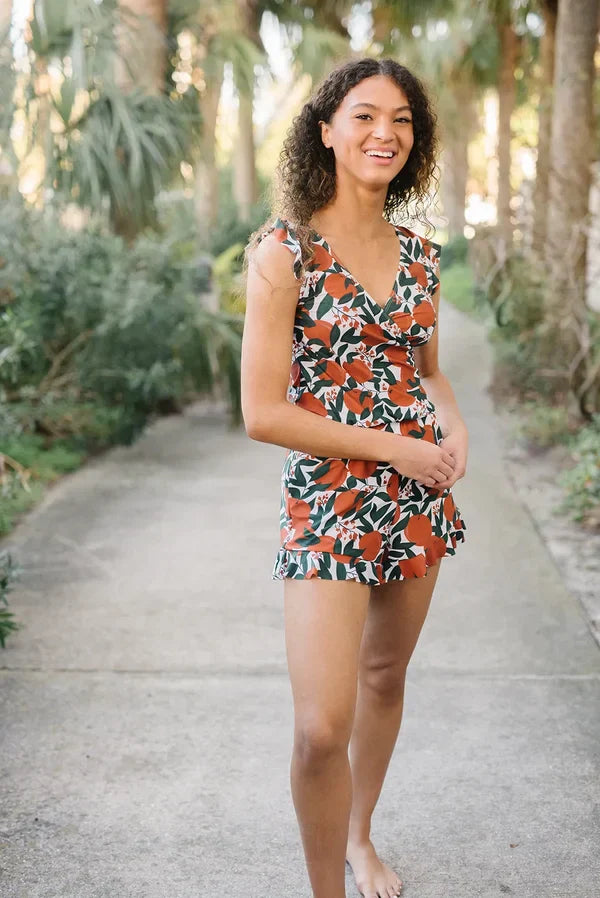 SWIM ROMPER BUILT IN BRA
