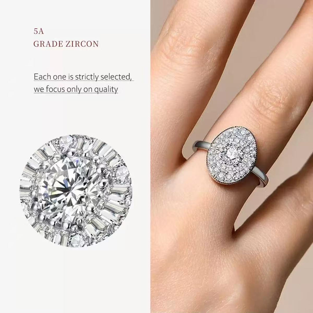 OVAL SHAPE BALLERINA ROUND DIAMOND MOSAIC RING
