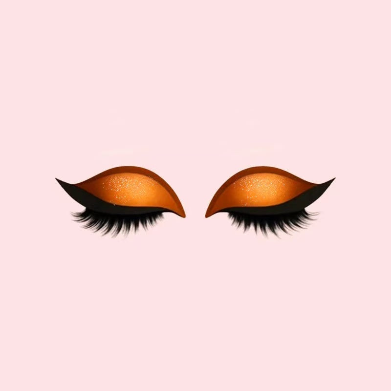 REUSABLE EYELINER AND EYELASH STICKERS WITH GLITTER