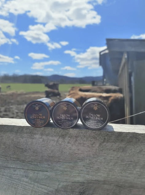 Handmade Organic Grass-Fed Beef Tallow Balm with Raw Honey
