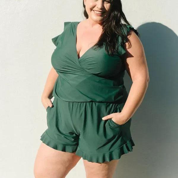 SWIM ROMPER BUILT IN BRA