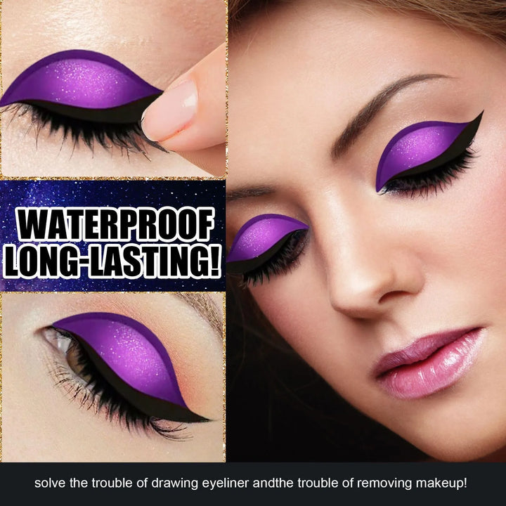 REUSABLE EYELINER AND EYELASH STICKERS WITH GLITTER