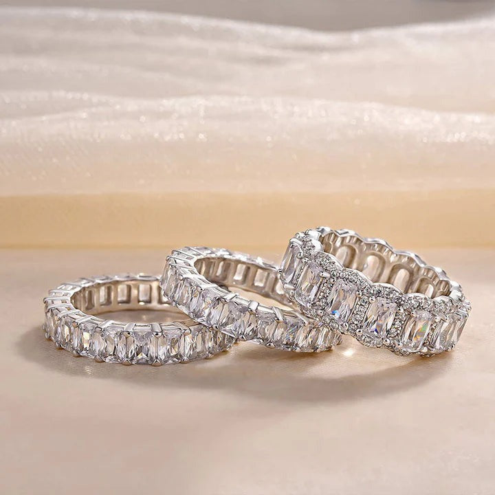 5PCS Stunning Wedding Band Set In Silver