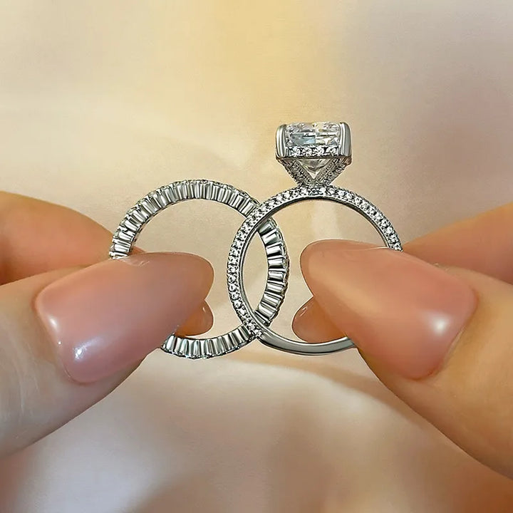 Elongated Radiant Cut Ring Set (Buy 1 Get 1 Free)