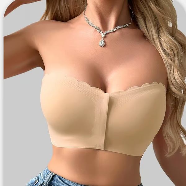 🔥❤️Seamless Front Closure Strapless Bandeau Bra