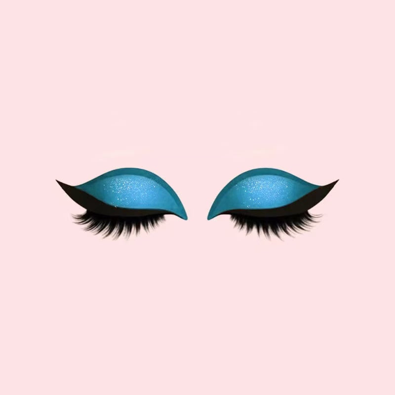 REUSABLE EYELINER AND EYELASH STICKERS WITH GLITTER