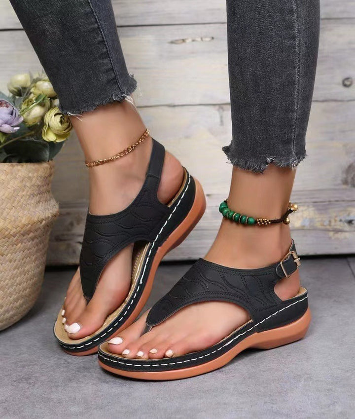 Leather Orthopedic Arch Support Sandals Diabetic Walking Sandals