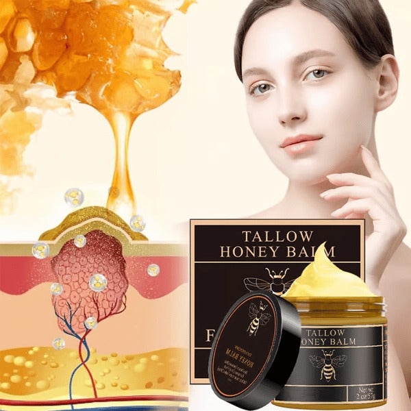 Handmade Organic Grass-Fed Beef Tallow Balm with Raw Honey