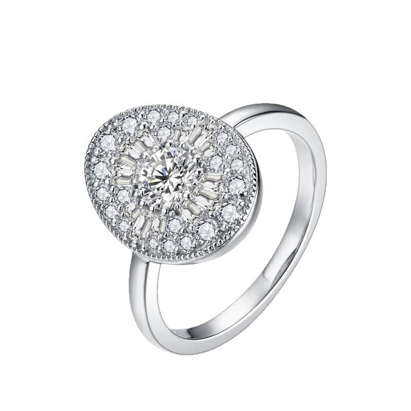 OVAL SHAPE BALLERINA ROUND DIAMOND MOSAIC RING
