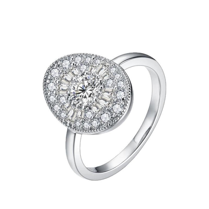 OVAL SHAPE BALLERINA ROUND DIAMOND MOSAIC RING