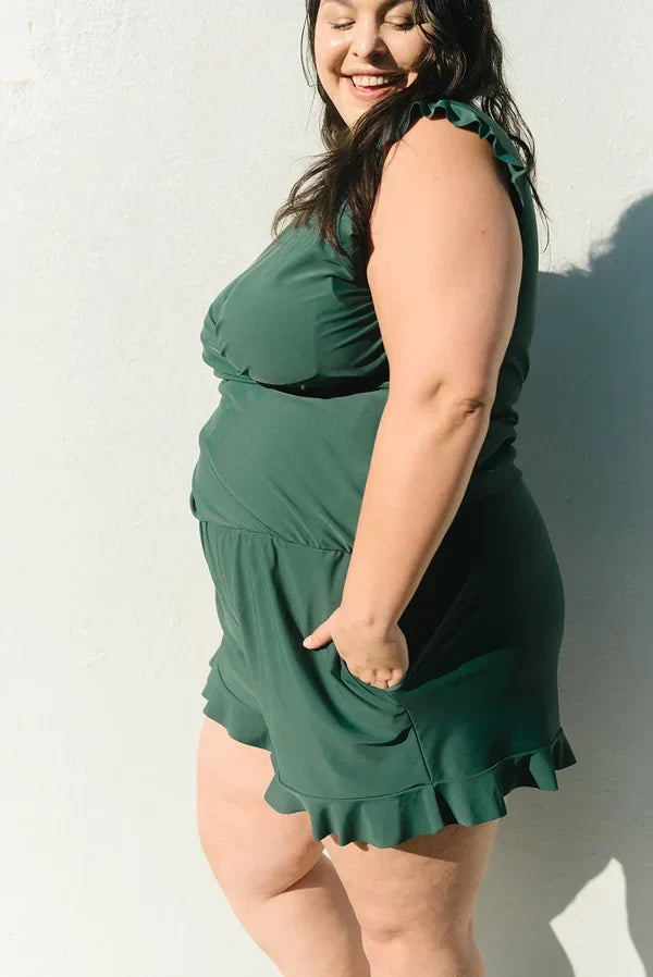 SWIM ROMPER BUILT IN BRA