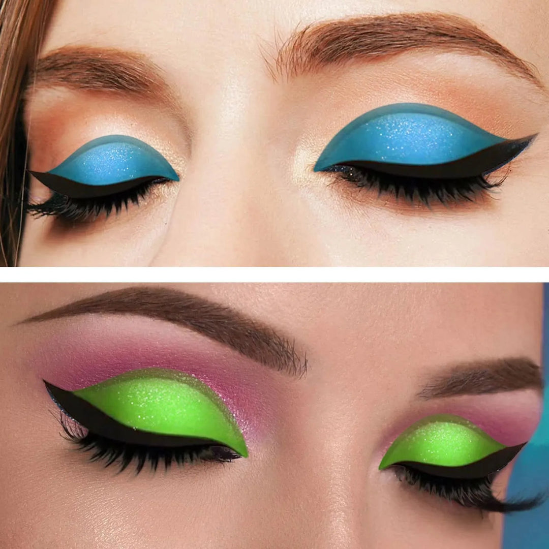 REUSABLE EYELINER AND EYELASH STICKERS WITH GLITTER