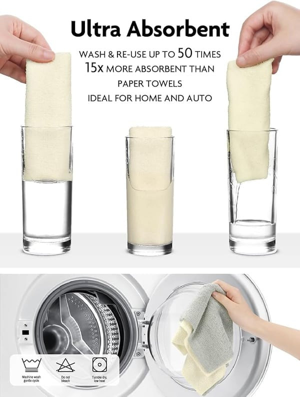 Reusable Microfiber Paper Towels Roll
