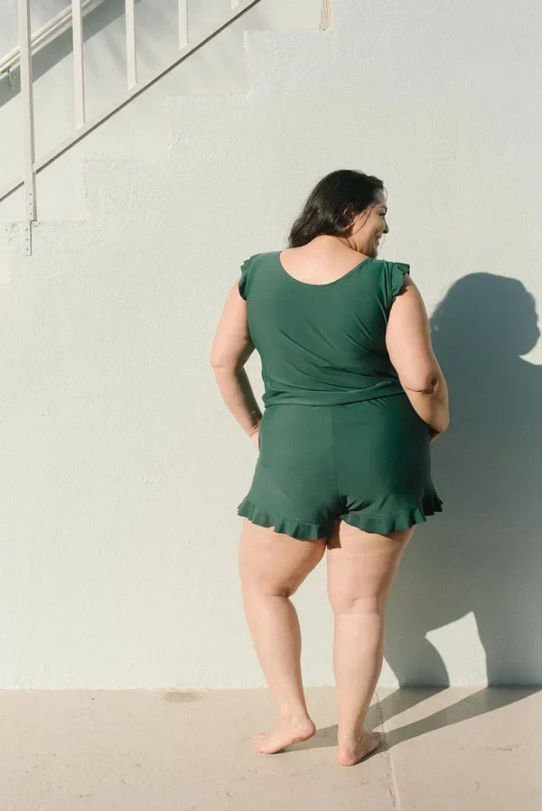 SWIM ROMPER BUILT IN BRA