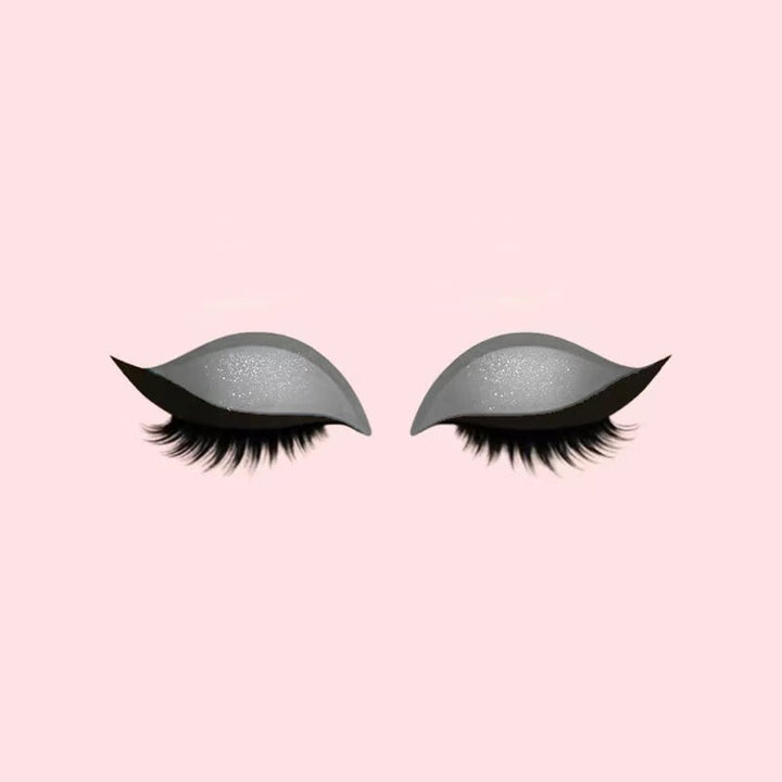 REUSABLE EYELINER AND EYELASH STICKERS WITH GLITTER