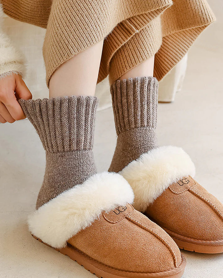 Cozy Ribbed Fleece Lined Crew Socks