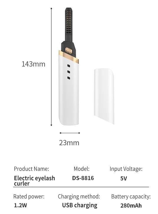 Portable electric eyelash curling