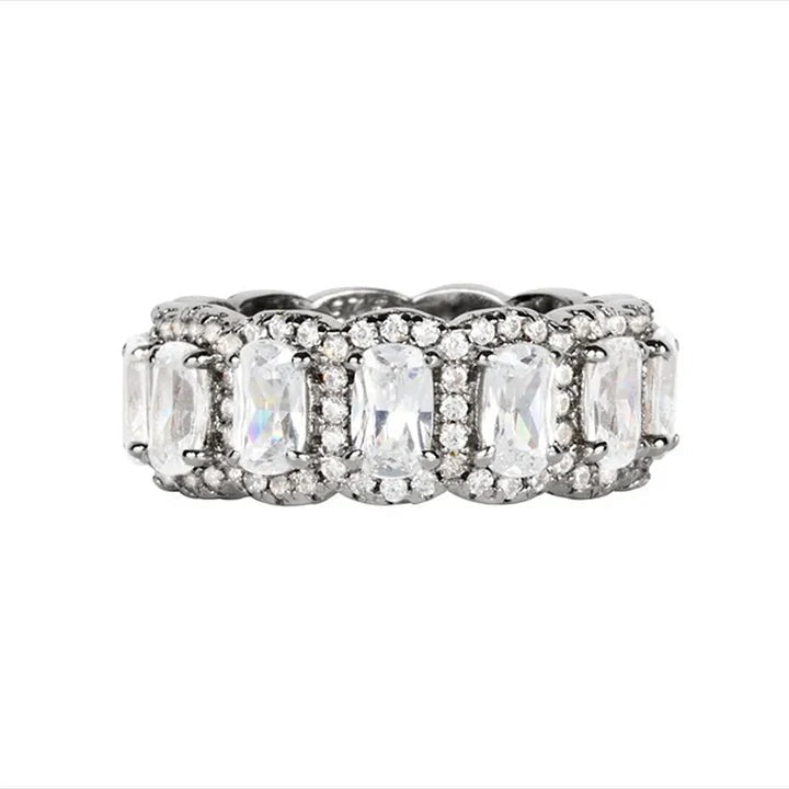 5PCS Stunning Wedding Band Set In Silver