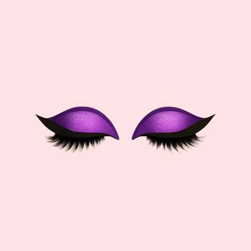 REUSABLE EYELINER AND EYELASH STICKERS WITH GLITTER