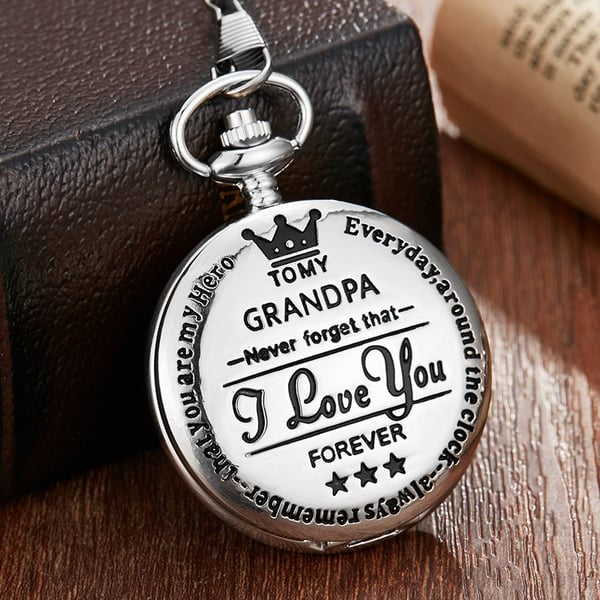 "TO MY SON/ DAUGHTER/ DAD" Quartz Pocket Chain Watch