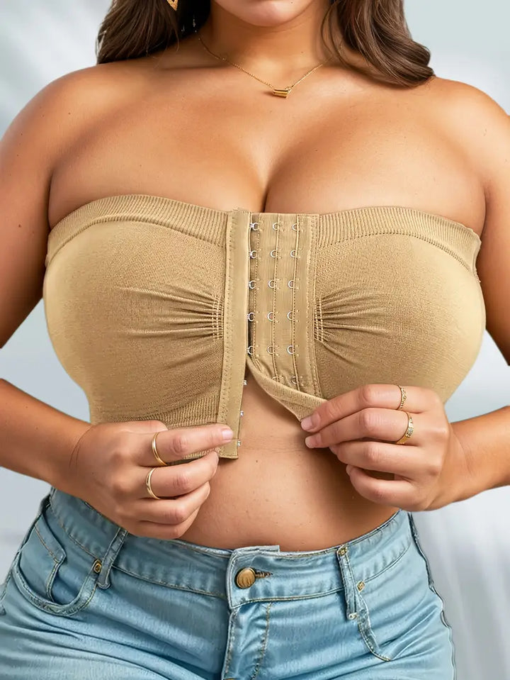 🔥👚Plus Size Strapless Front Buckle Breathable Bra