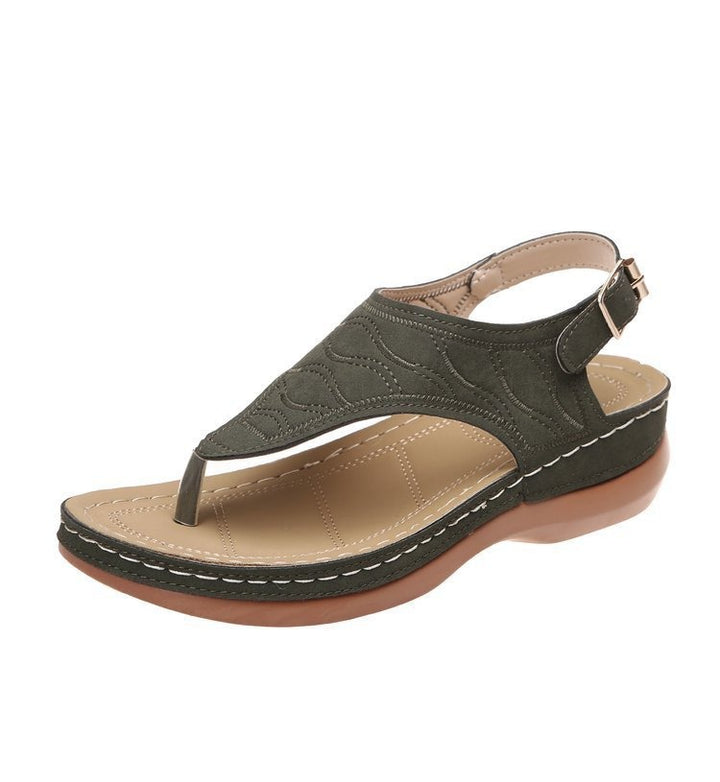 Leather Orthopedic Arch Support Sandals Diabetic Walking Sandals