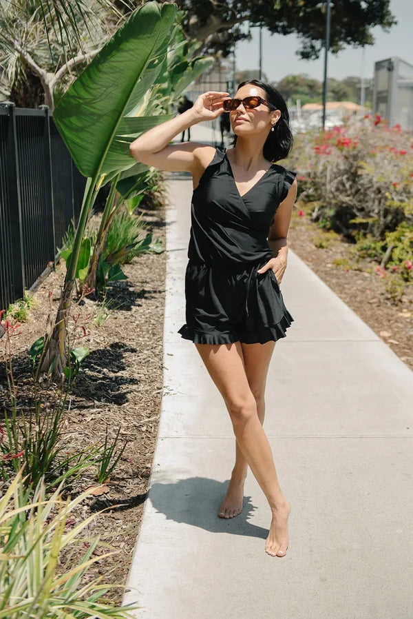 SWIM ROMPER BUILT IN BRA