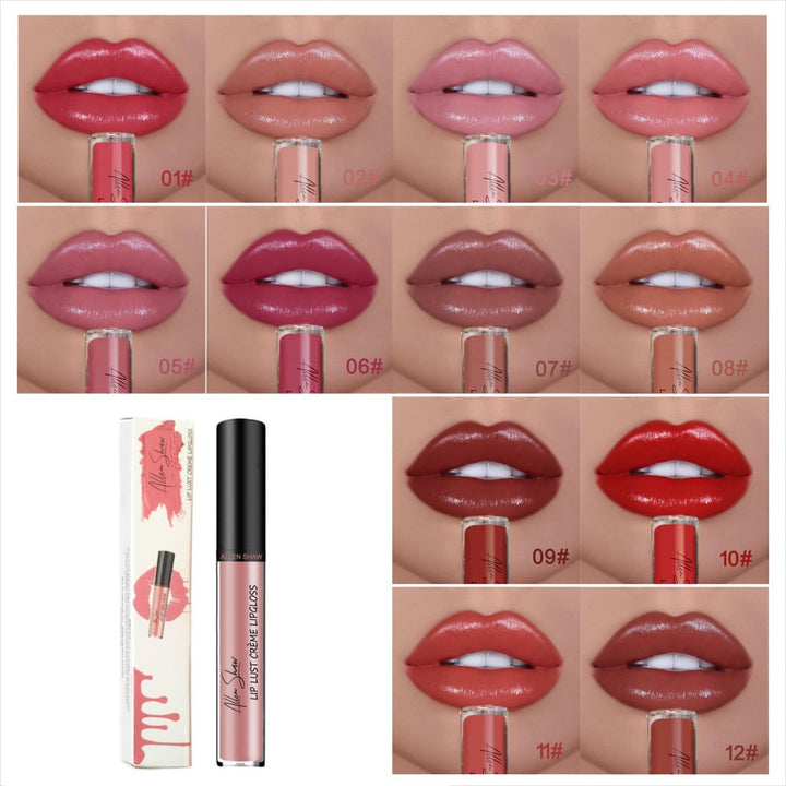 12 Color Cream Texture Lipstick Waterproof