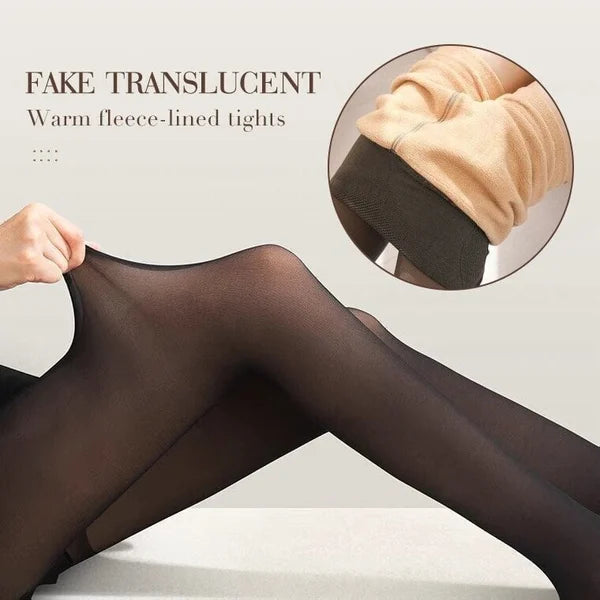 2022 Flawless Legs Fake Translucent Warm Fleece Pantyhose