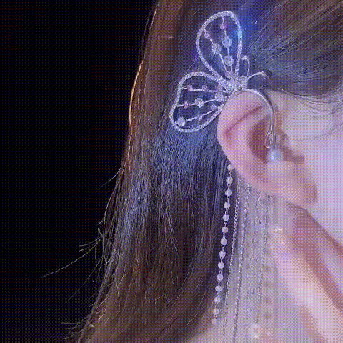BUTTERFLY TASSEL STYLE ZIRCON EARRINGS  PERFECT GIFT