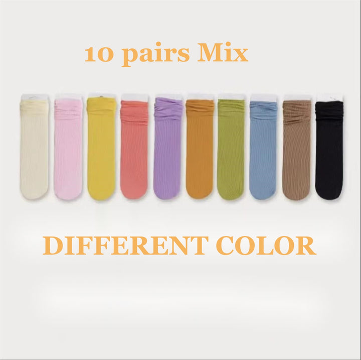Thin Loose Socks Pile Socks Solid Colors Ice